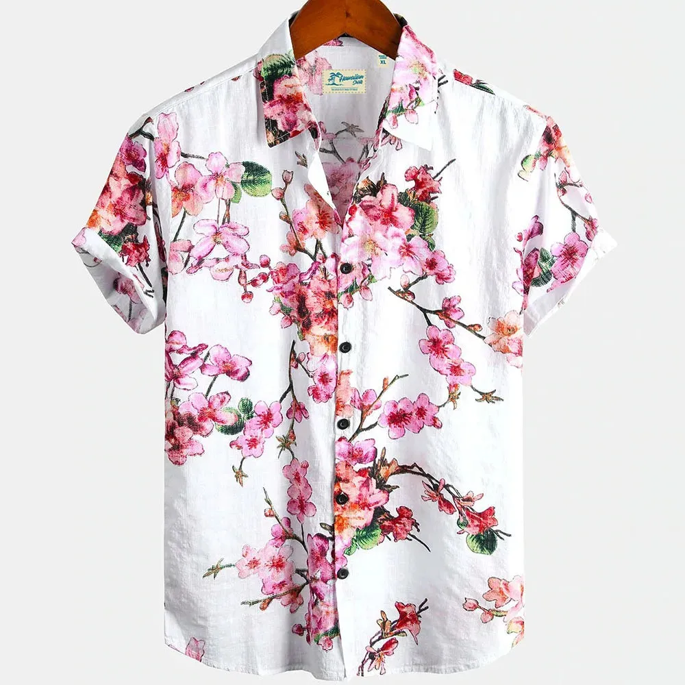 2024 Summer Men's Floral Chinese Style Shirt Short Sleeve Hawaiian Shirts For Men Plus Size Quick Dry Tops Tee Shirt Man Camisa