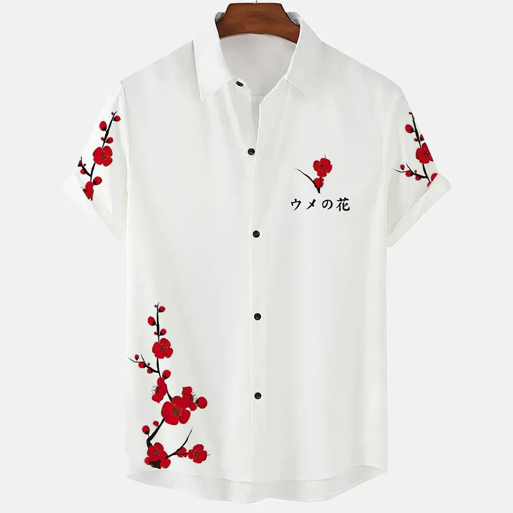 2024 Summer Men's Floral Chinese Style Shirt Short Sleeve Hawaiian Shirts For Men Plus Size Quick Dry Tops Tee Shirt Man Camisa