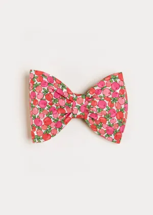 Annie Floral Print Medium Bow Clip in Pink