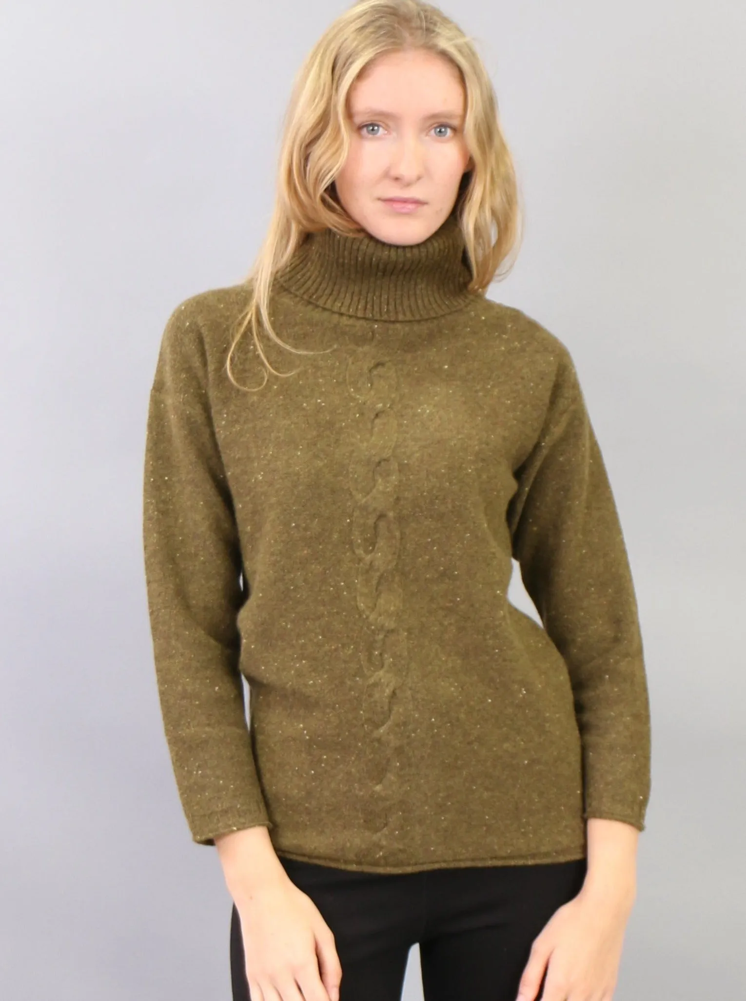 Button Detailed Turtleneck Tunic