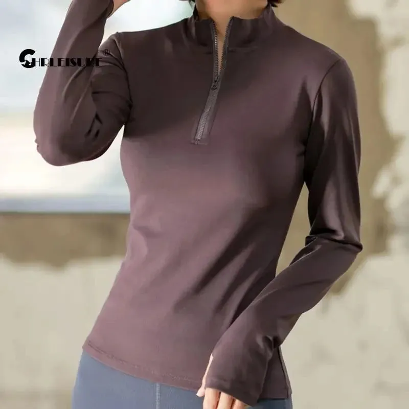 CHRLEISURE Long Sleeve Yoga Shirts Sport Top Fitness Yoga Top Gym Top Sports Wear For Women Push Up Running Full Sleeve Clothes