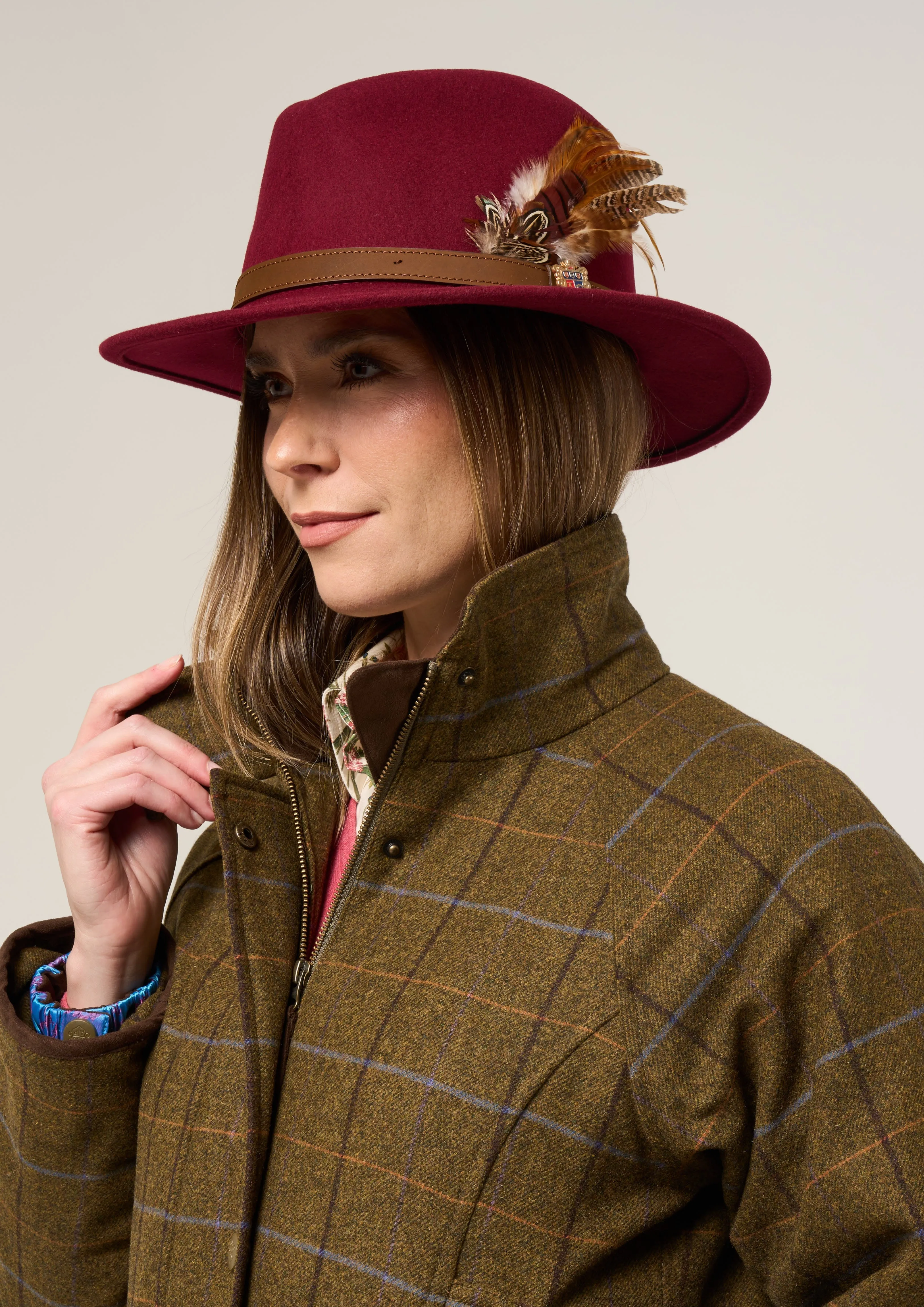 Combrook Ladies Tweed Shooting Coat In Hazel - Shooting Fit