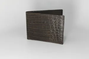 Crocodile Bifold Wallet - Brown