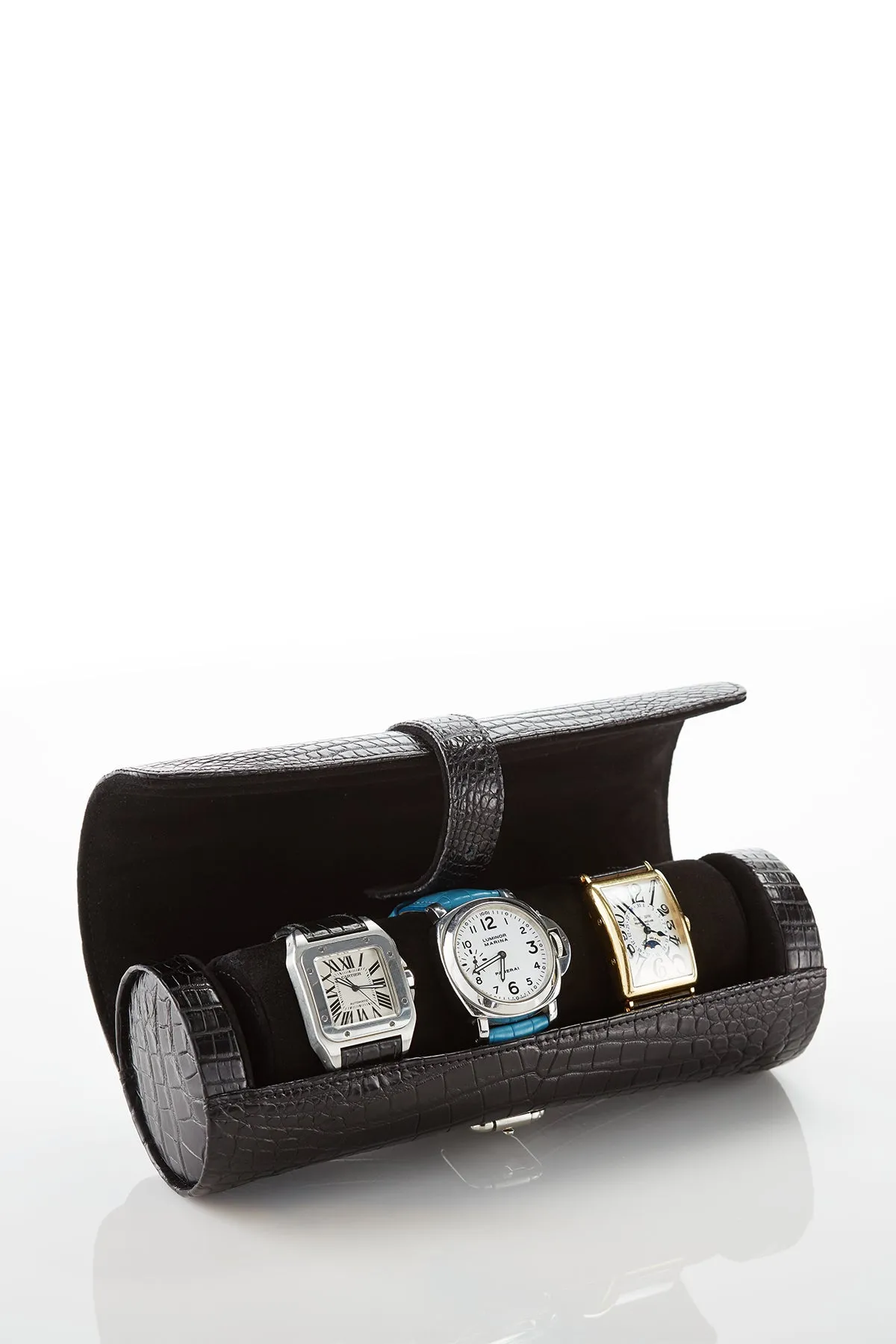 David August Custom Genuine Crocodile Watch Roll Case