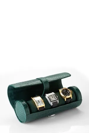 David August Custom Genuine Crocodile Watch Roll Case