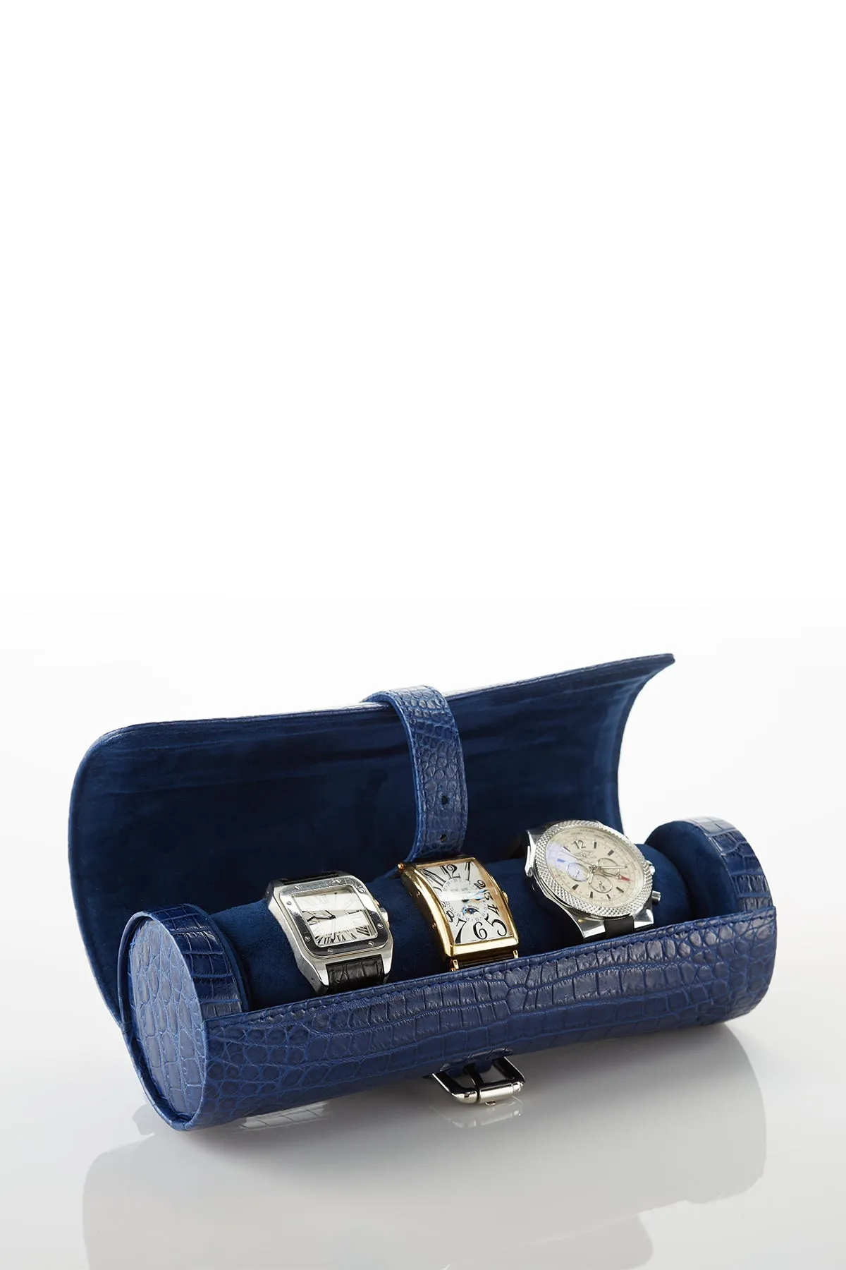 David August Custom Genuine Crocodile Watch Roll Case