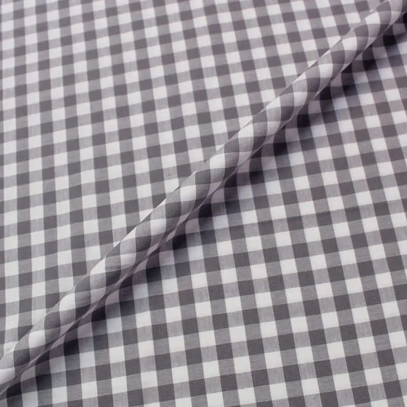 Dressmaking Cotton Gingham - Wide Width - Grey and White