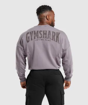 Gymshark Heritage Washed Crew - Fog Purple