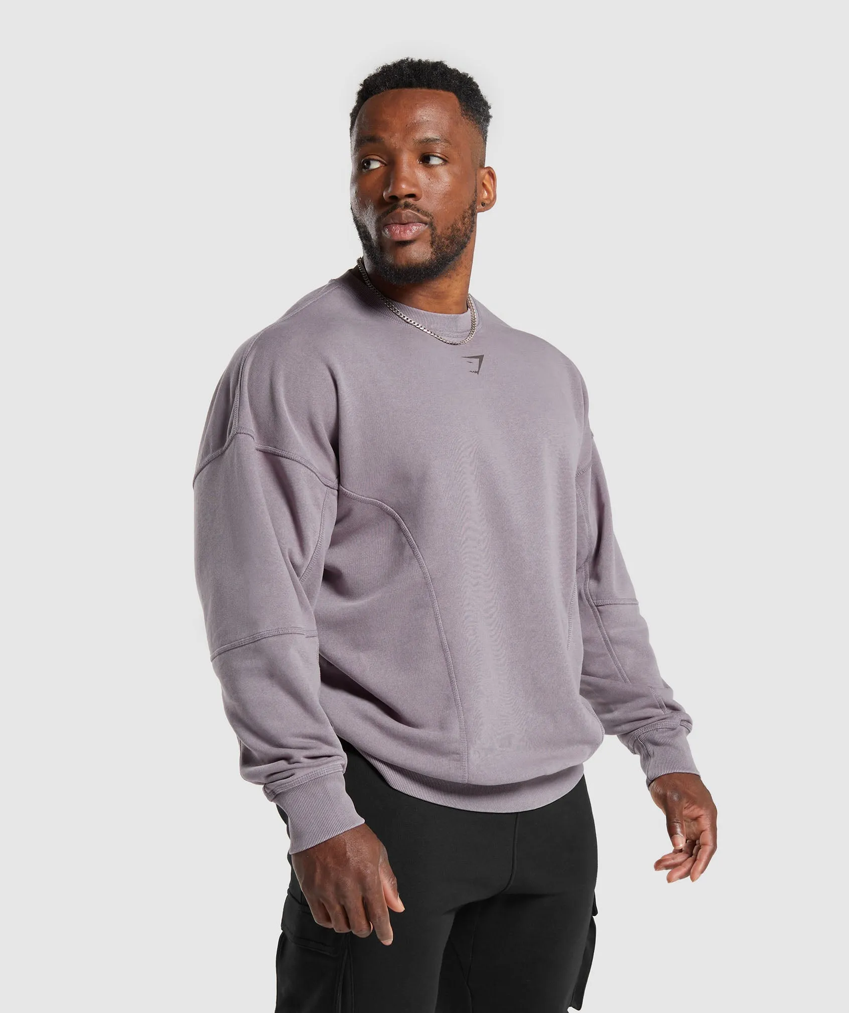 Gymshark Heritage Washed Crew - Fog Purple