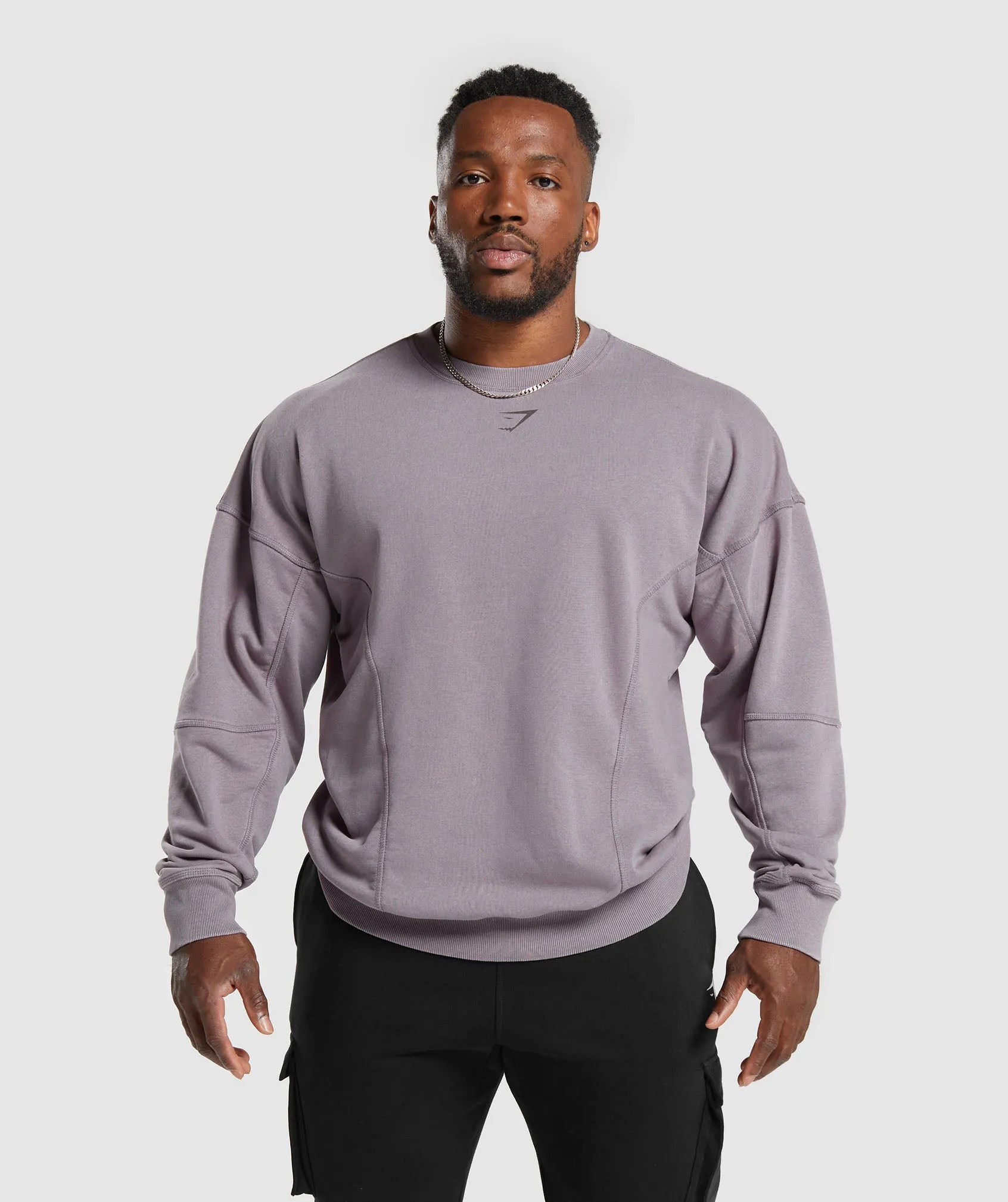 Gymshark Heritage Washed Crew - Fog Purple