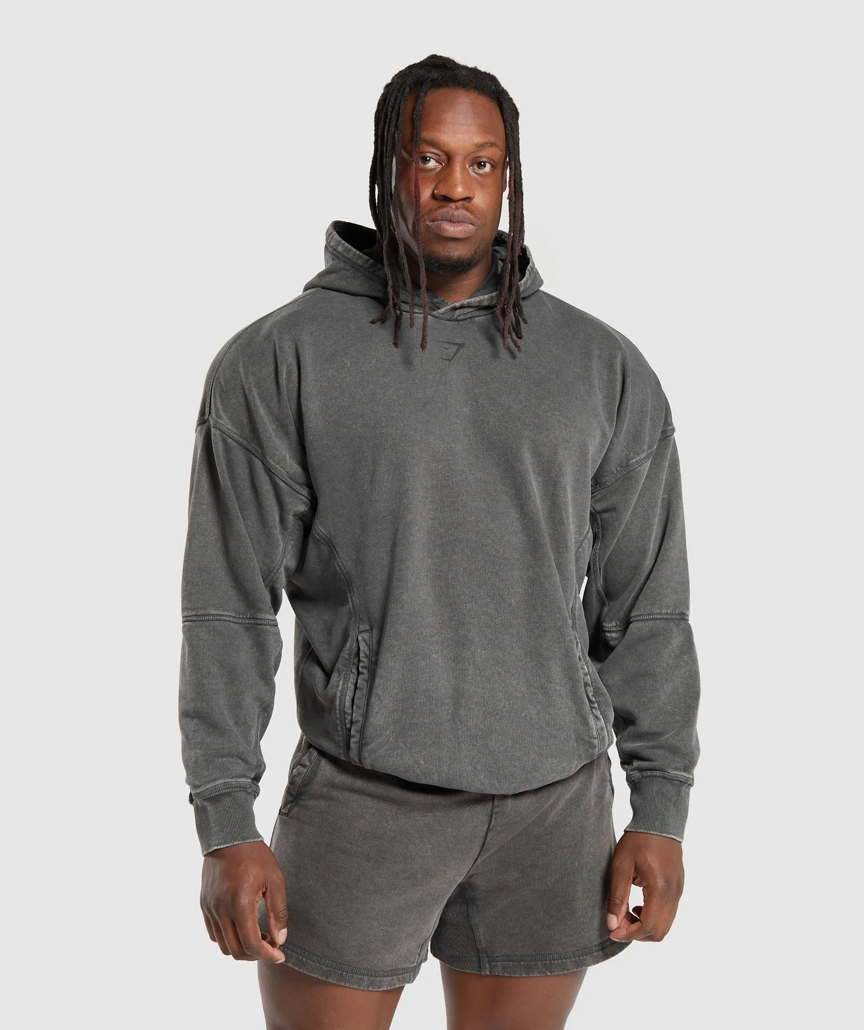 Gymshark Heritage Washed Hoodie - Onyx Grey