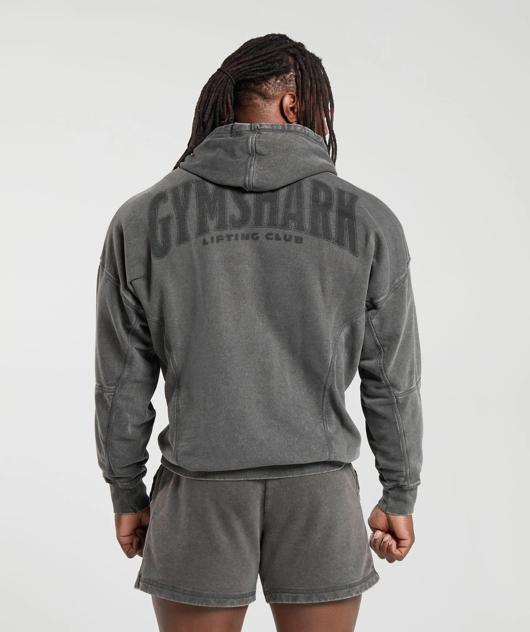 Gymshark Heritage Washed Hoodie - Onyx Grey