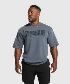 Gymshark Heritage Washed Short Sleeve Crew - Titanium Blue