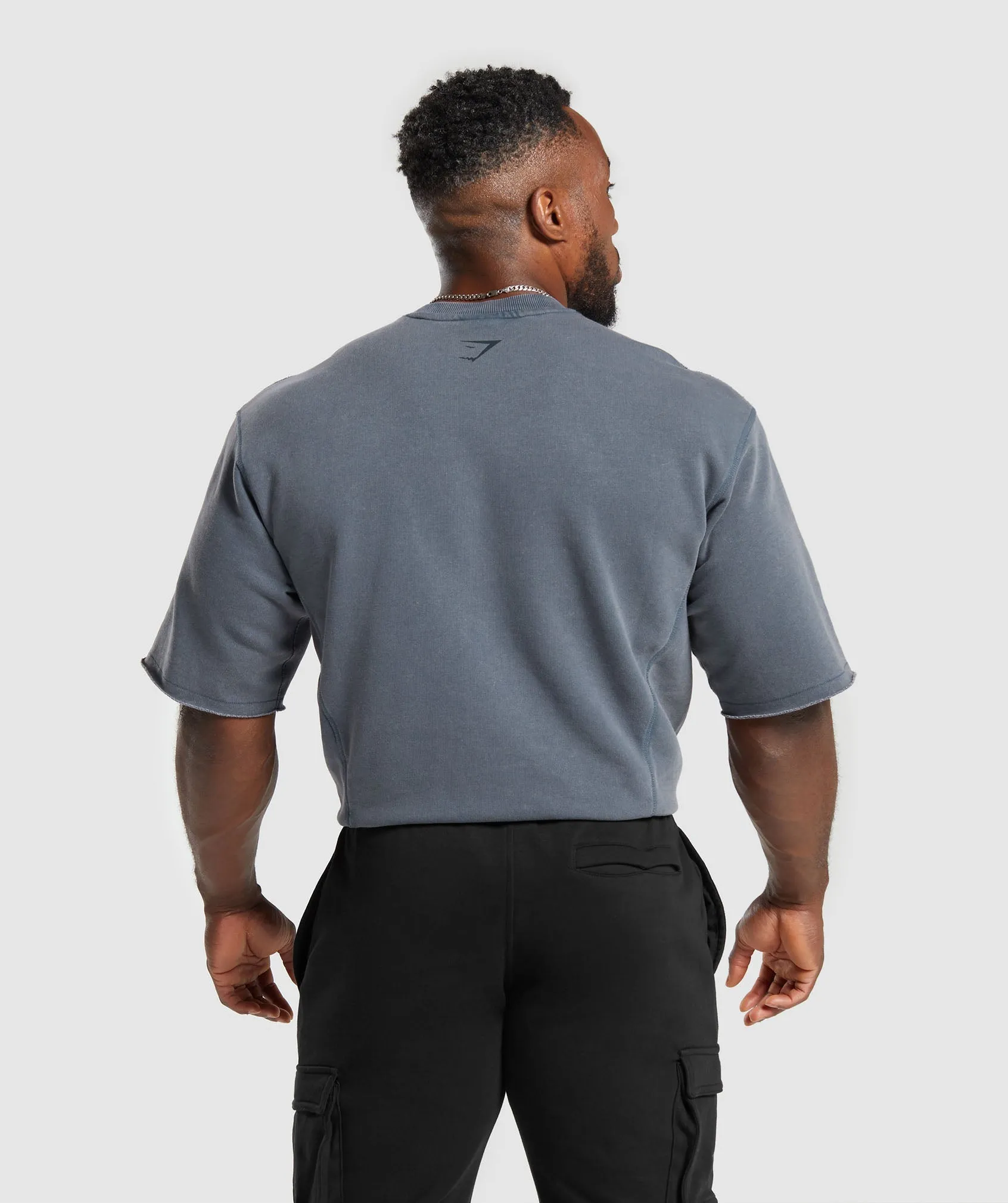 Gymshark Heritage Washed Short Sleeve Crew - Titanium Blue