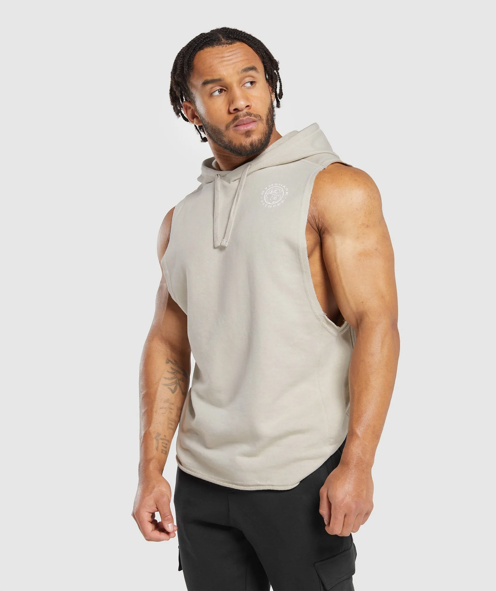 Gymshark Legacy Drop Arm Hoodie - Pebble Grey