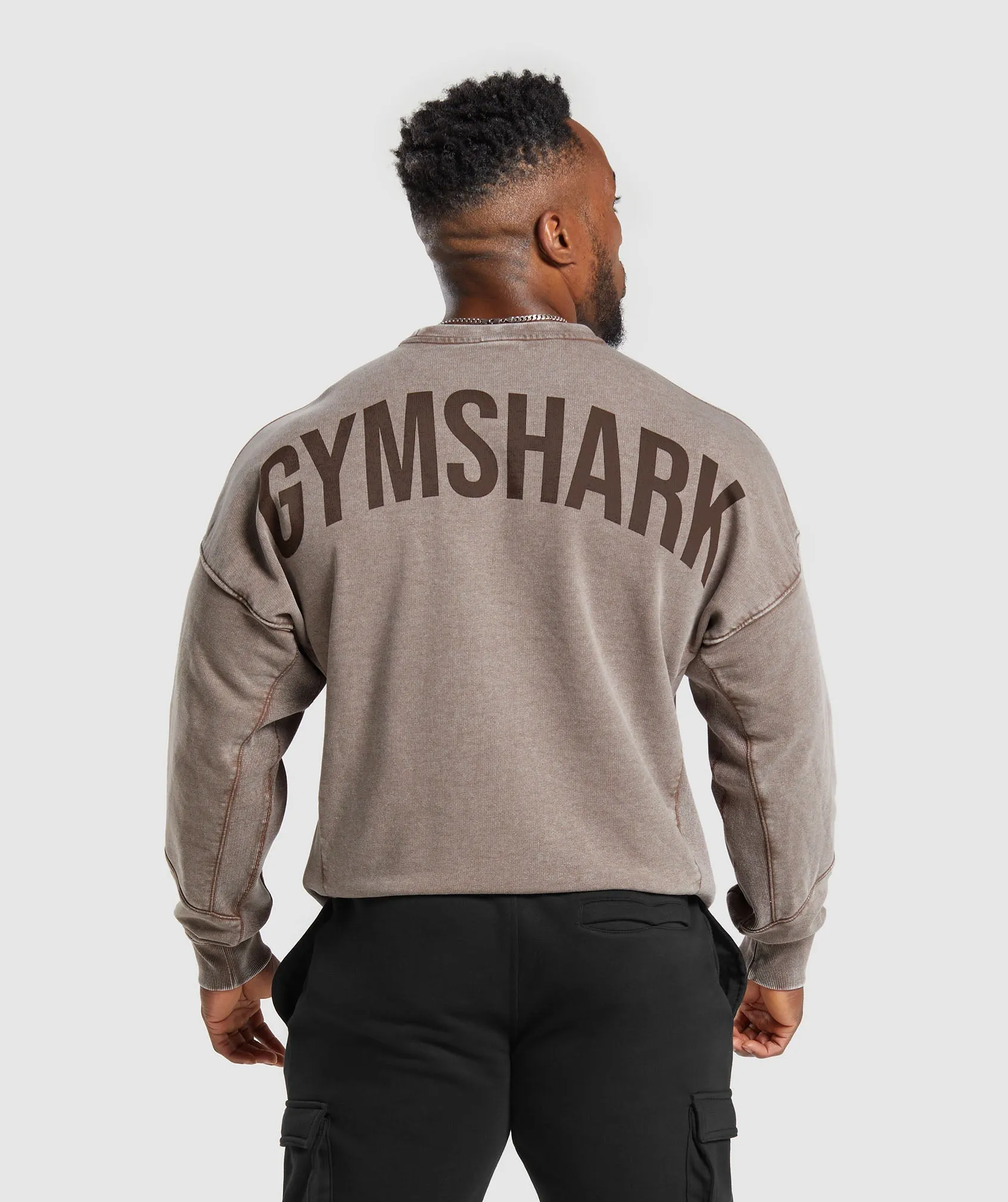 Gymshark Power Washed Crew - Penny Brown