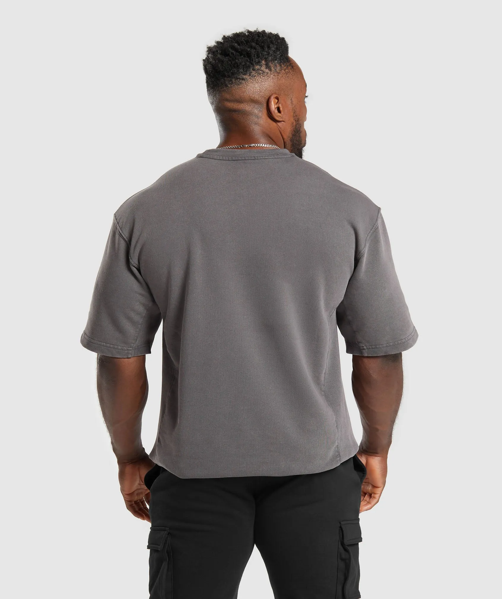 Gymshark Power Washed Short Sleeve Crew - Onyx Grey