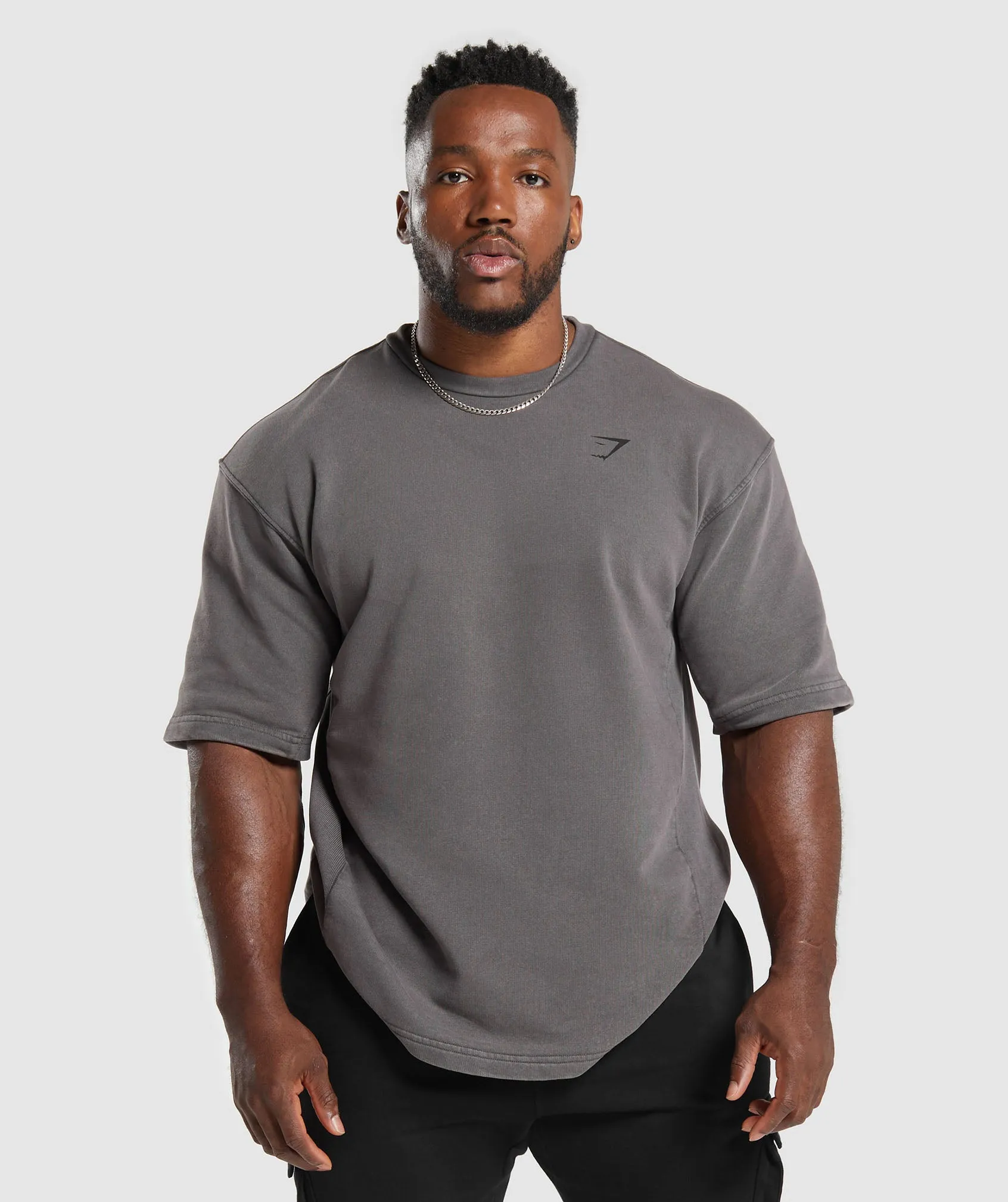 Gymshark Power Washed Short Sleeve Crew - Onyx Grey