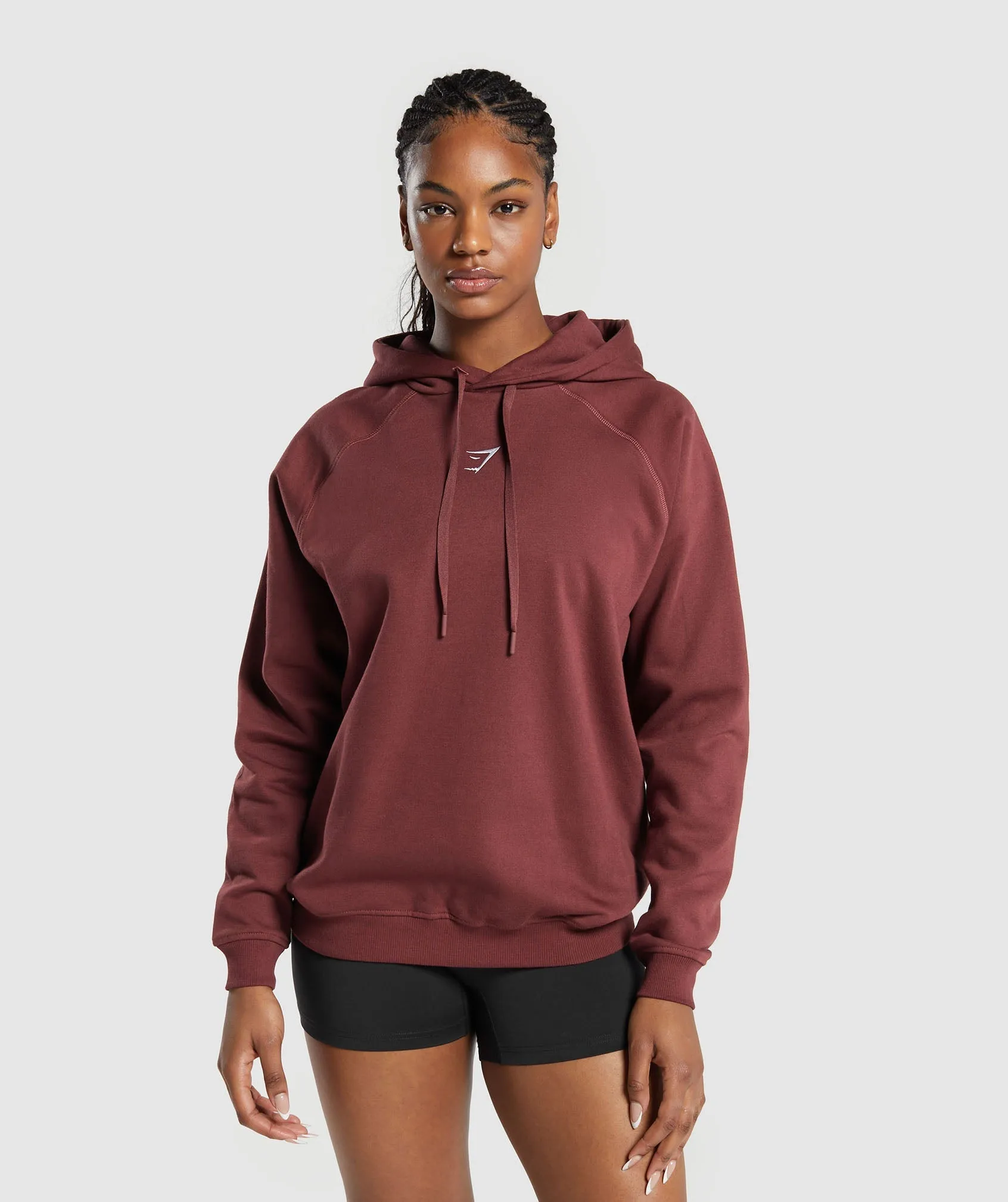 Gymshark Training Oversized Fleece Hoodie - Burgundy Brown