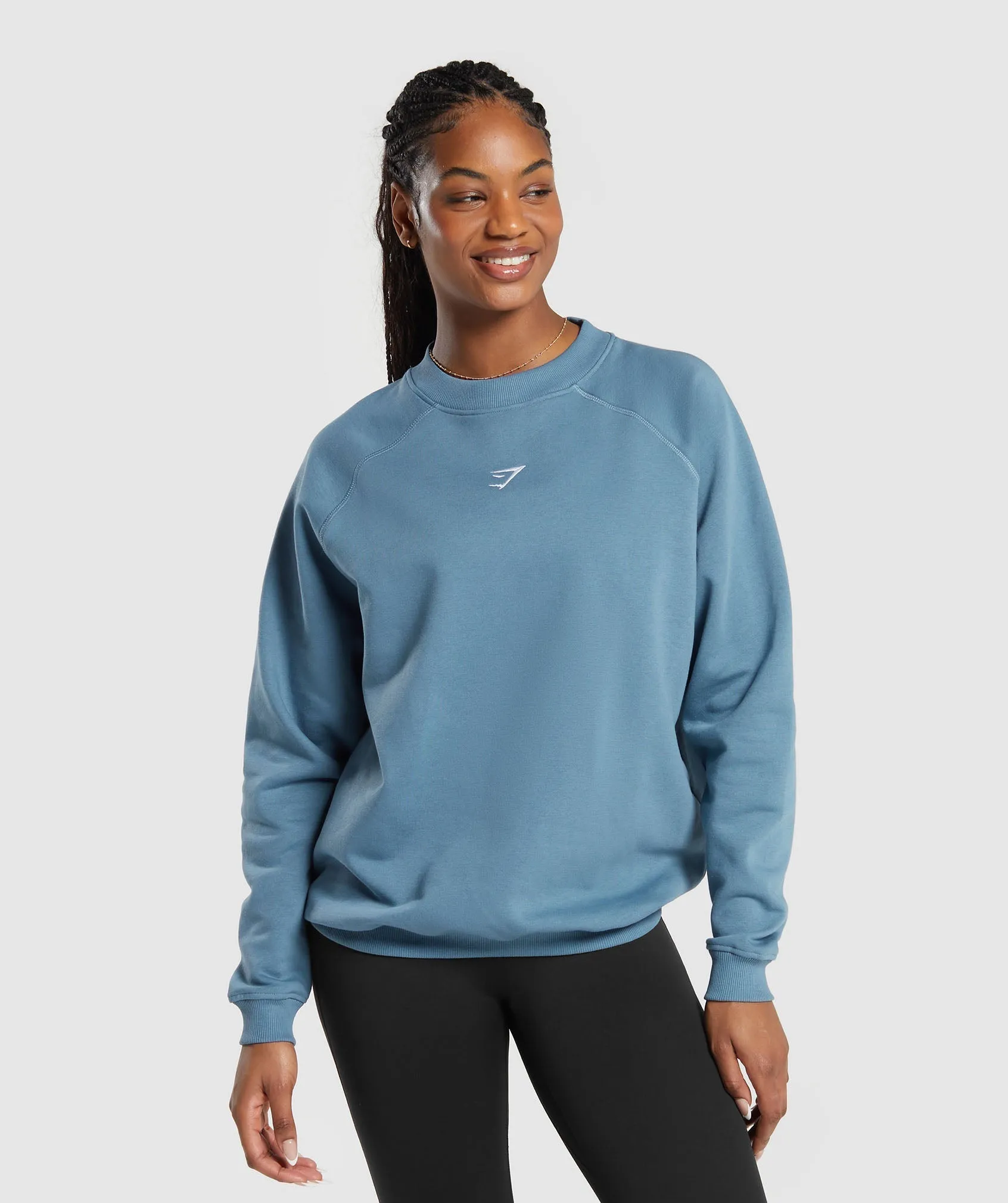 Gymshark Training Oversized Fleece Sweatshirt - Faded Blue