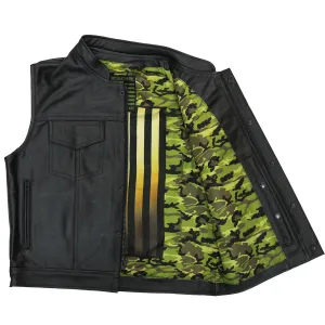 Hot Leathers VSM1058 Men's Black 'Camo Flag' Conceal and Carry Leather