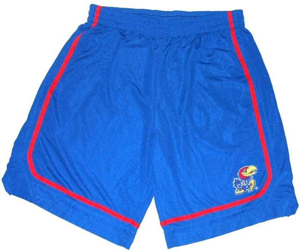 Kansas Jayhawks Colosseum Blue Embroidered-Logo Mesh Drawstring Shorts (L)