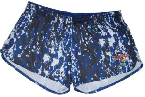 Kansas Jayhawks Colosseum Women Gray-Blue Paint Spatter Athletic Shorts (M)