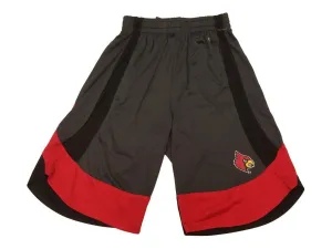 Louisville Cardinals Colosseum YOUTH Boys Gray & Red Athletic Shorts 16/18 (L)