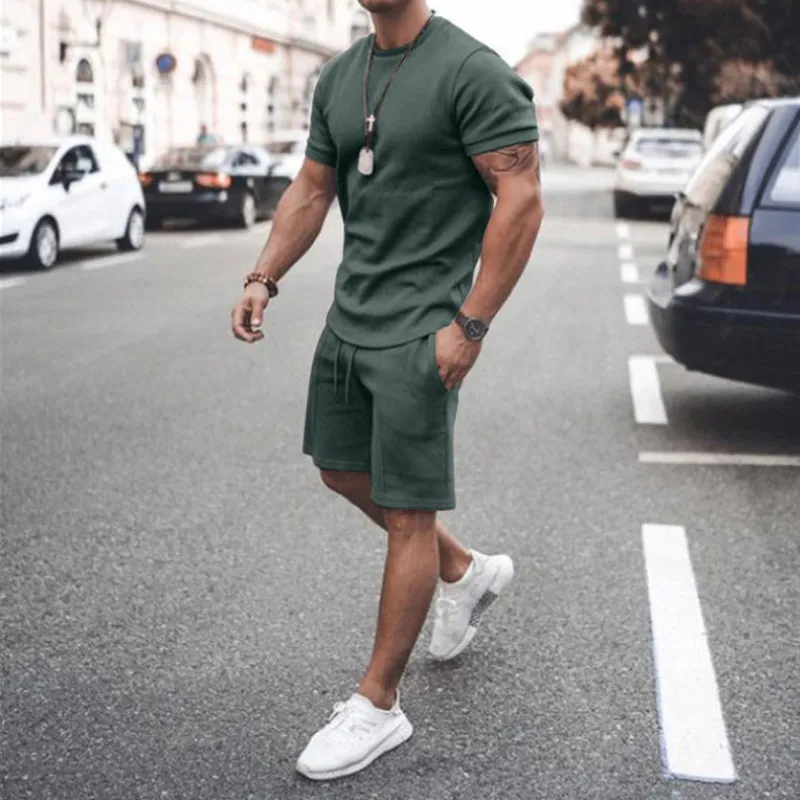 Men's Summer 2pcs Short Sport Tracksuits