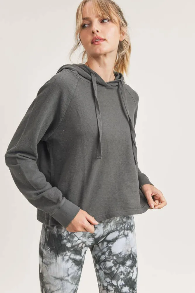 Mineral Wash Jacquard Hoodie Pullover