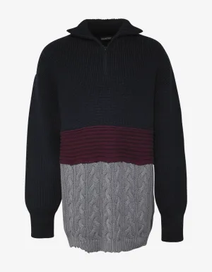 Multi-Panelled Long Knitwear