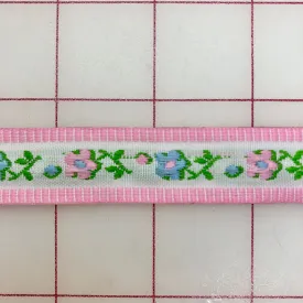 Non-Metallic Trim - 3/4-inch Pink with Flower Pattern