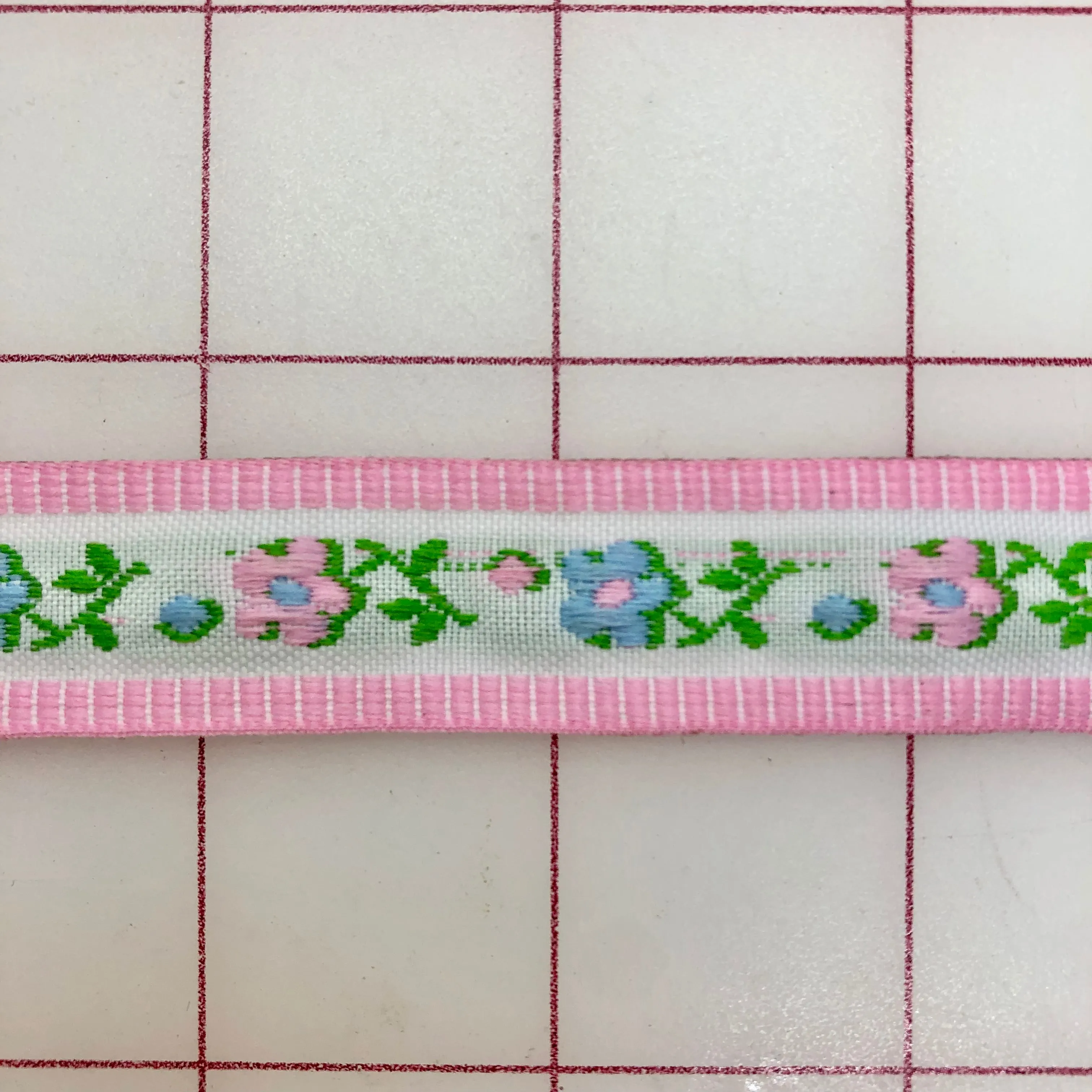 Non-Metallic Trim - 3/4-inch Pink with Flower Pattern