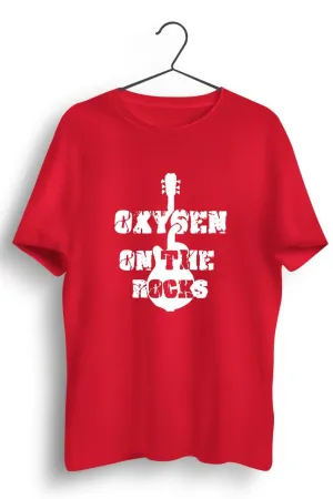 Oxygen On The Rocks Logo Red Tshirt