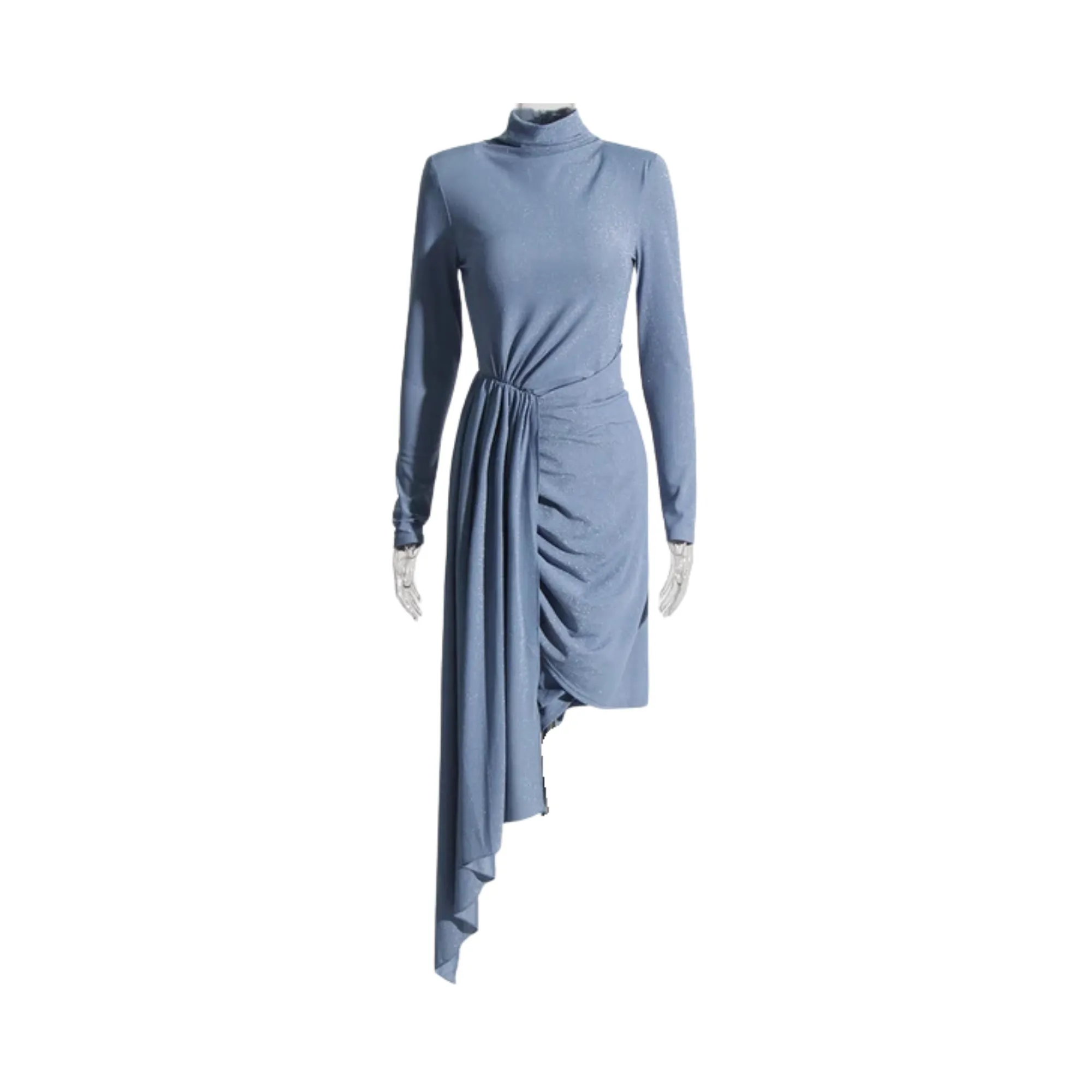 Pre Order:  Long Side Drape Pleated Dress