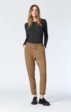 RAISA STRAIGHT LEG PANTS IN ORANGE CHECKED