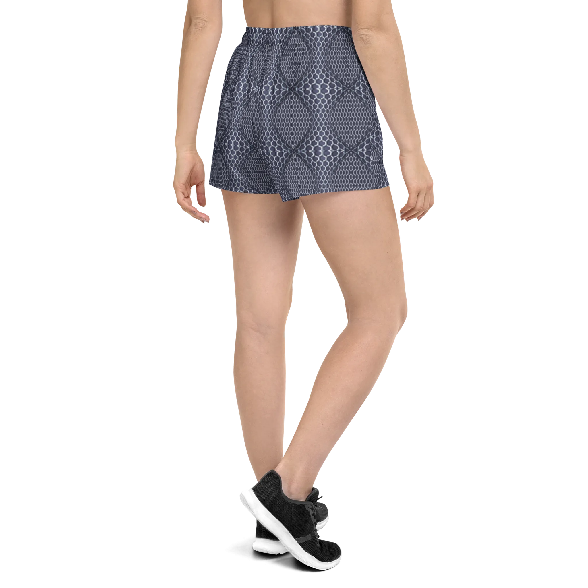 Recursia Illusions Game Women's Athletic Short Shorts In Blue