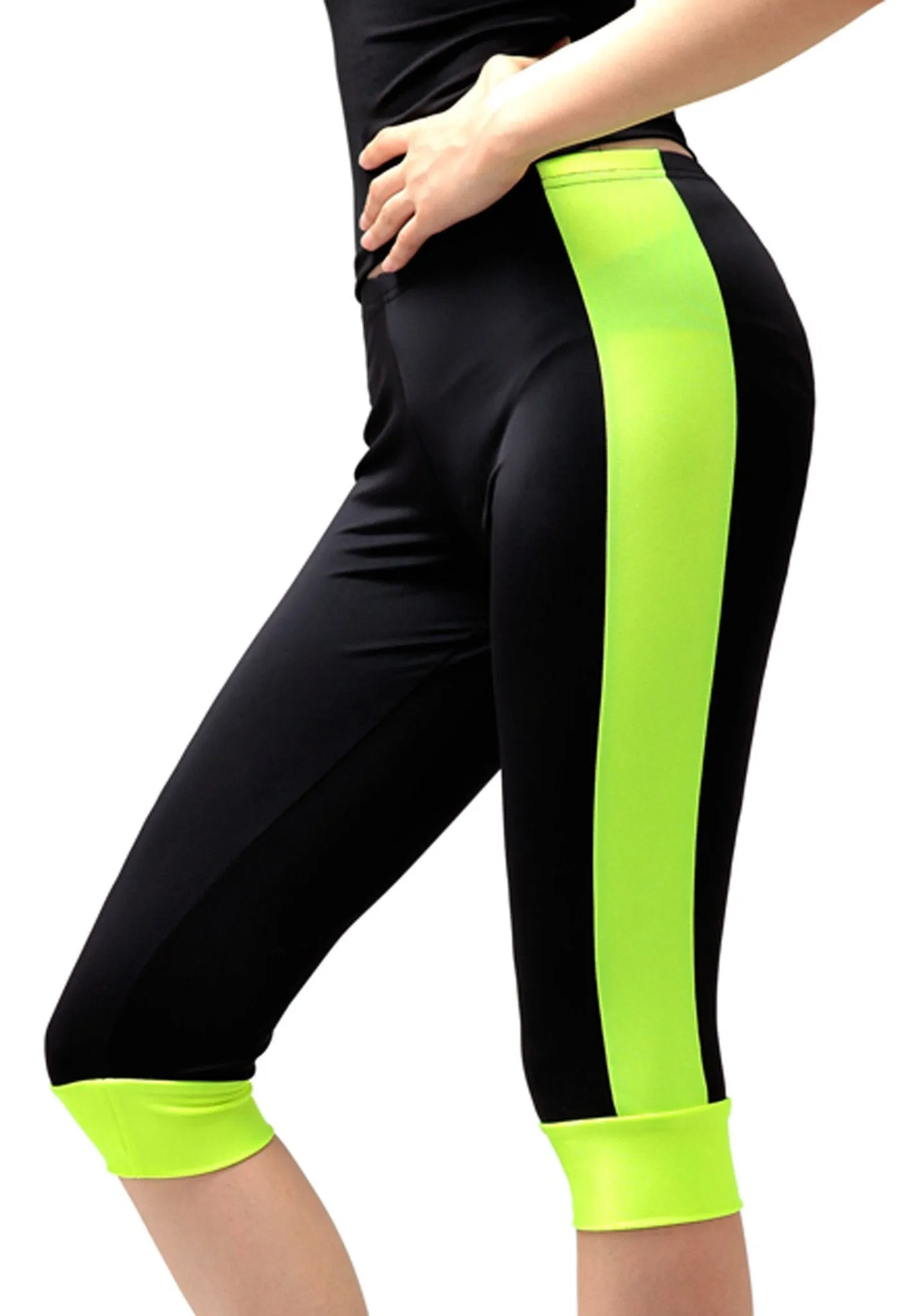 Sakkas Racing Stripe Activewear Sport Capri Leggings