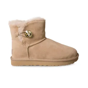 UGG Mini Bailey Button Gold Black / Gold Boots - Women's