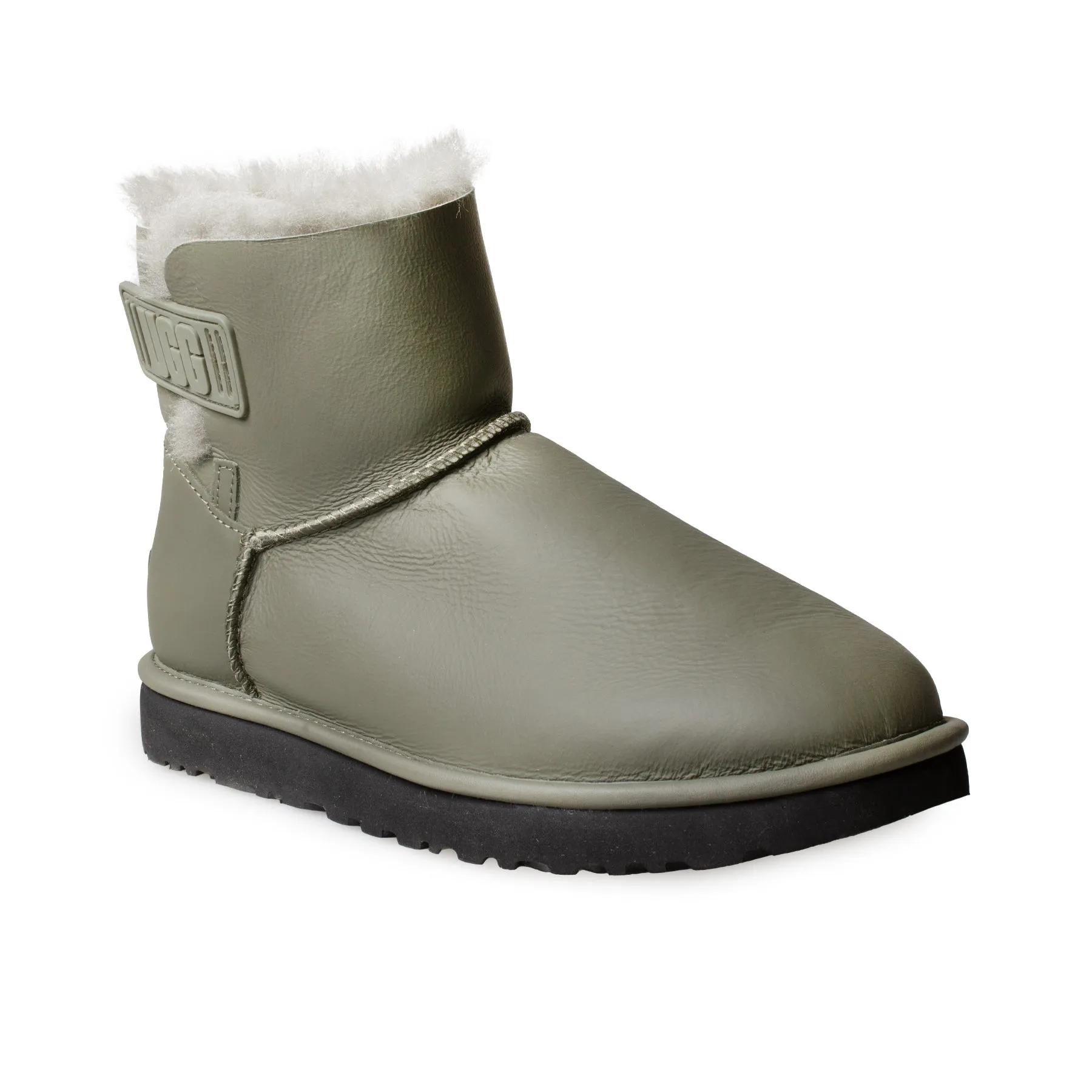 UGG Mini Bailey Logo Strap Ultra Matte Seaweed Boots - Women's