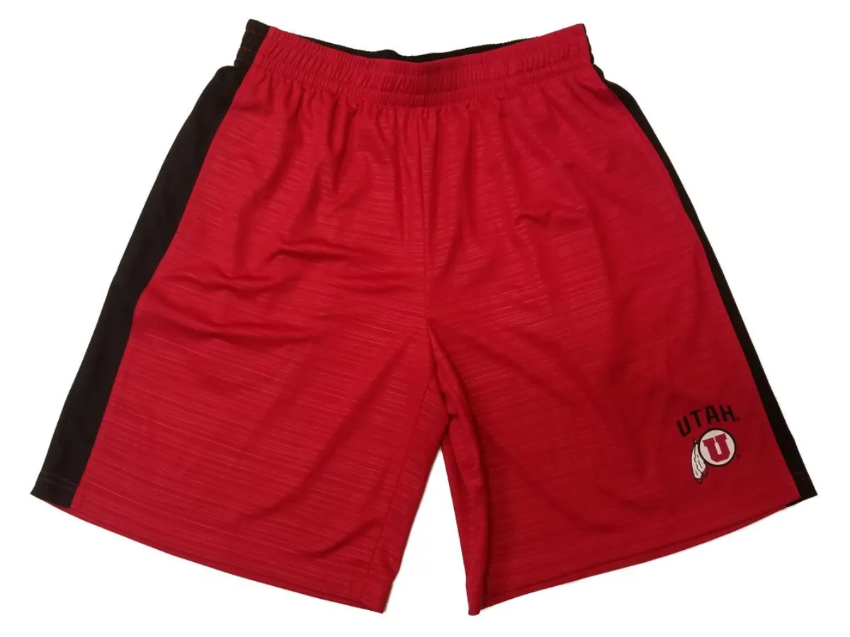 Utah Utes Colosseum Red & Black Athletic Drawstring Shorts with Pockets (L)