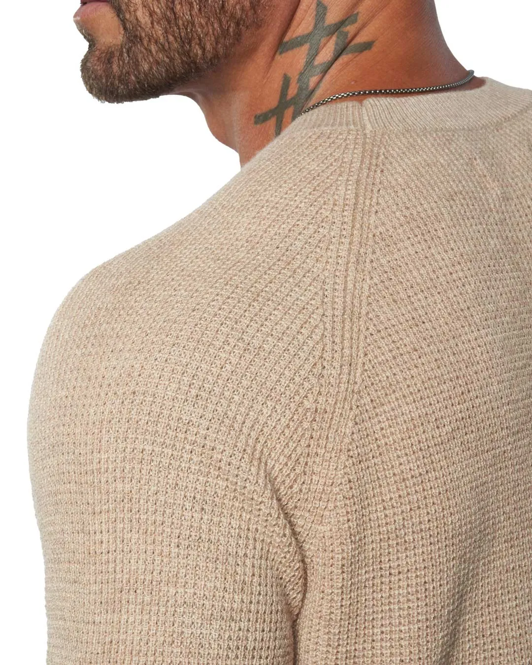 Valen Waffle Knit Cashmere & Wool Fitted Sweater [Lightweight]