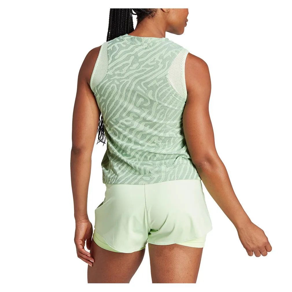 Women's Airchill Match Pro Tennis Tank Silver Green and Semi Green Spark