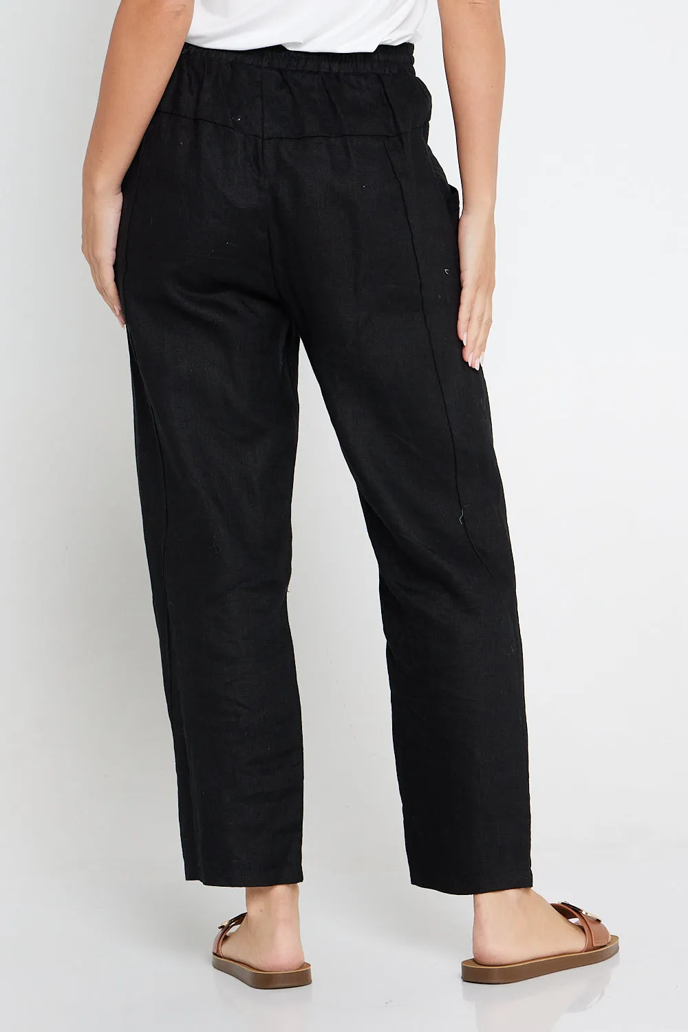 Yanisha Linen Pants - Black